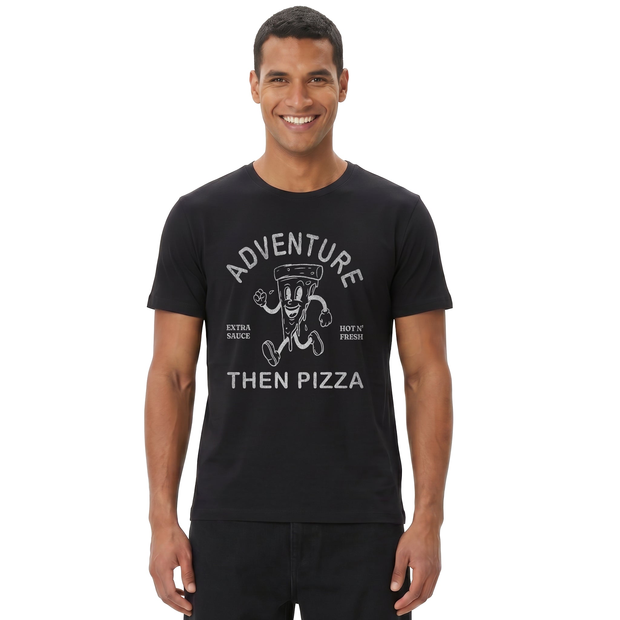 Adventure Than Pizza Graphic Tee - Funny Travel T-shirt
