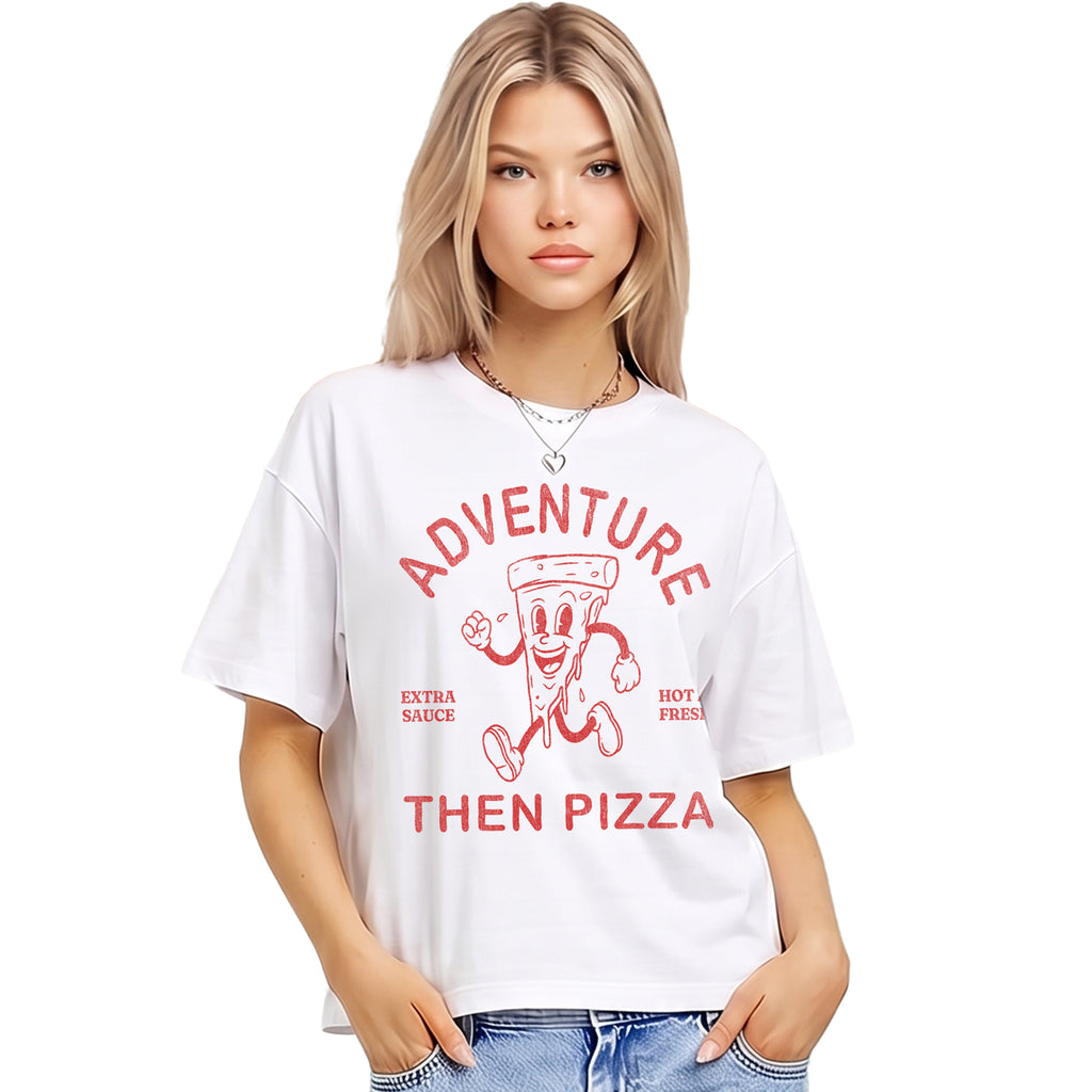 Fueled by Pizza and Adventure Boxy Tee