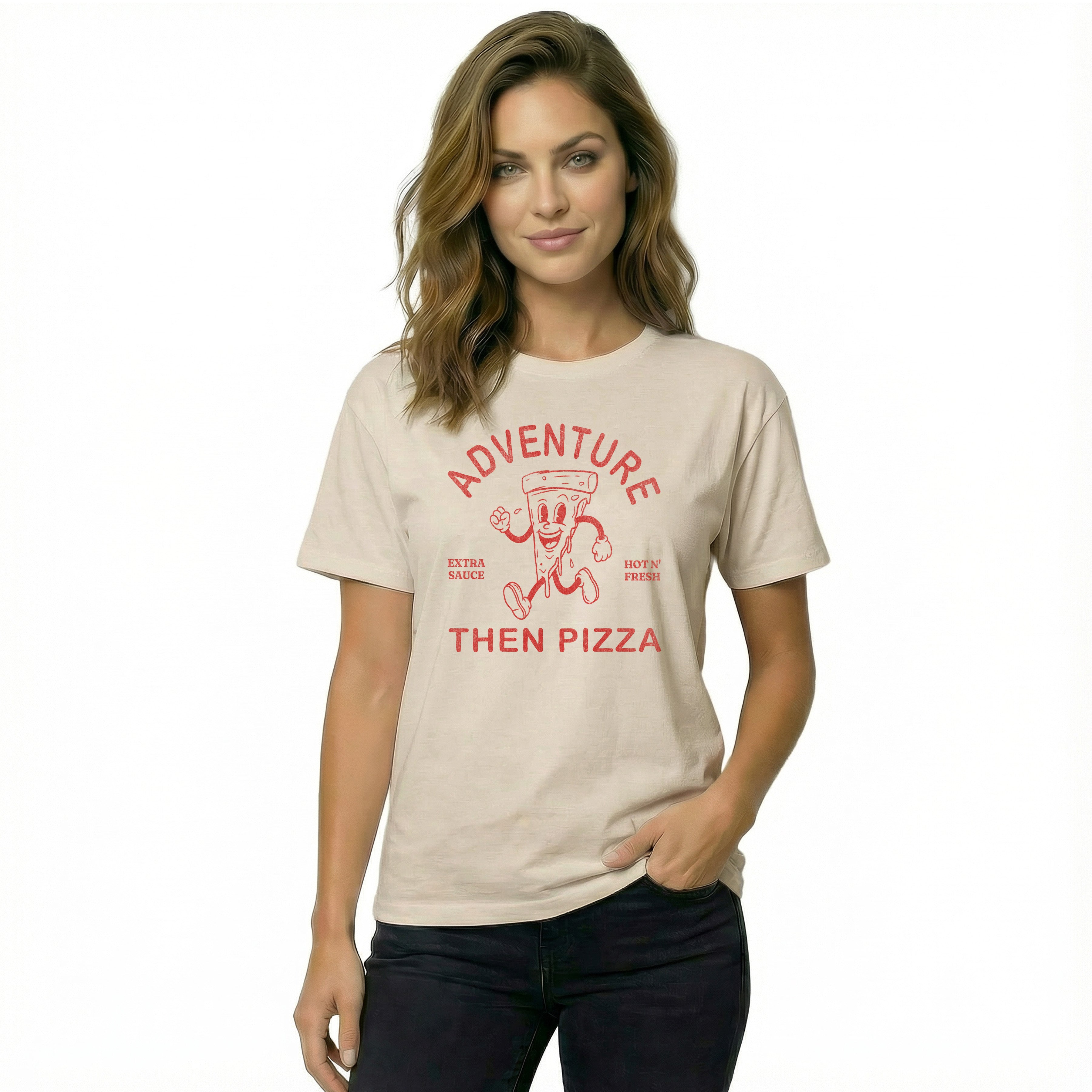 Women's Premium Fun Pizza Short Sleeve T-shirt
