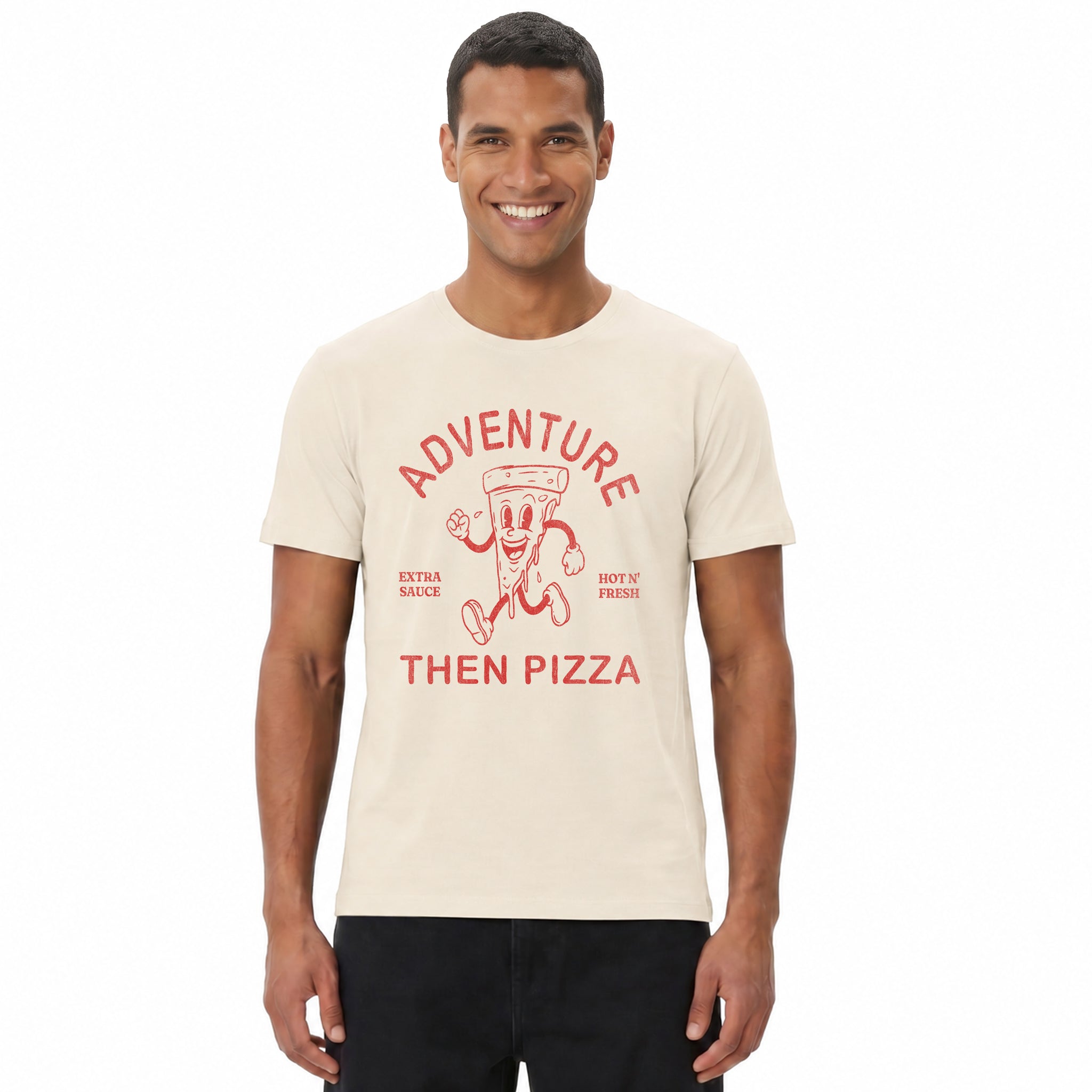 Adventure Than Pizza Graphic Tee - Funny Travel T-shirt