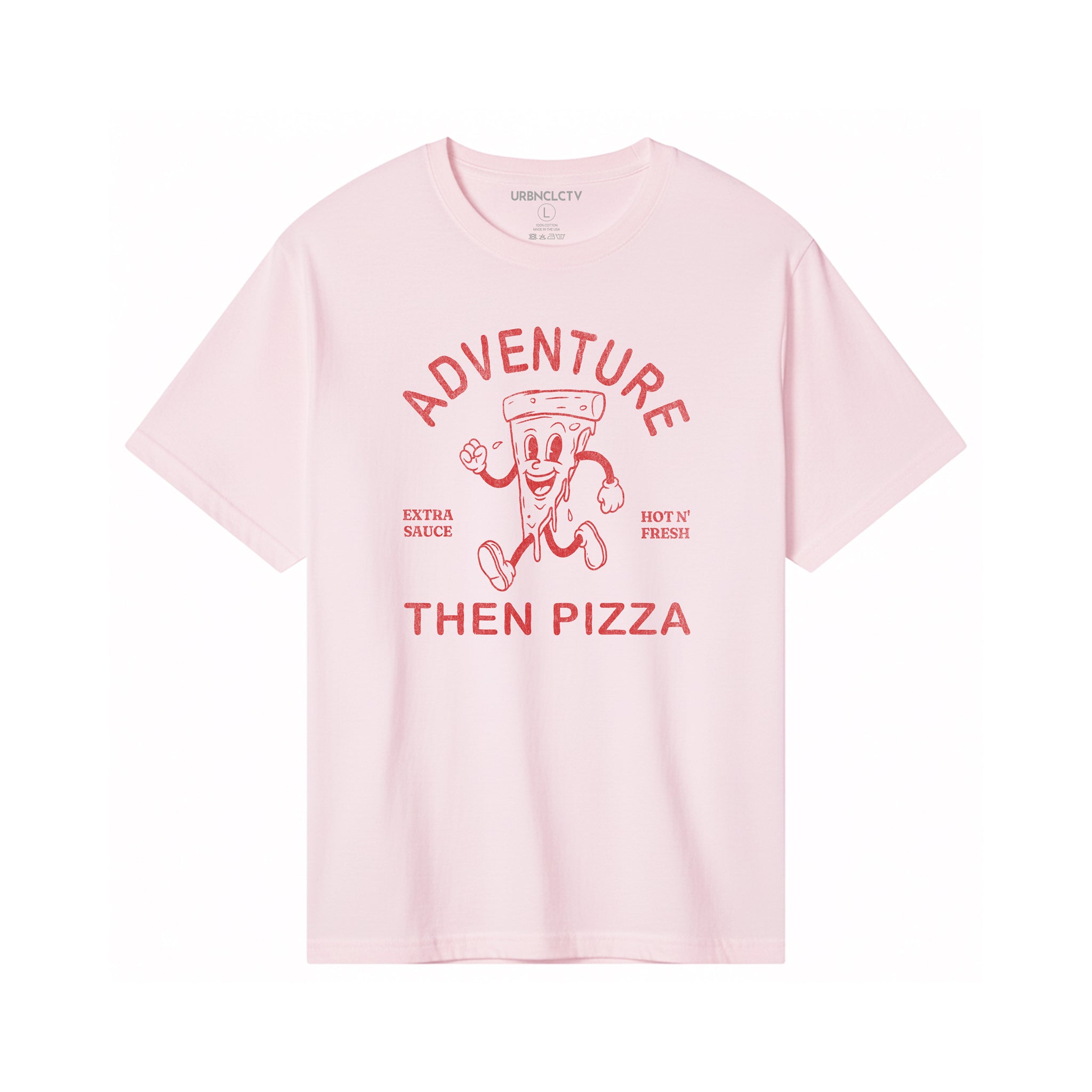 Adventure Than Pizza Oversized Heavyweight Tee - Travel Streetwear Shirt