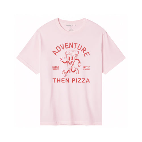 Adventure Than Pizza Oversized Heavyweight Tee - Travel Streetwear Shirt
