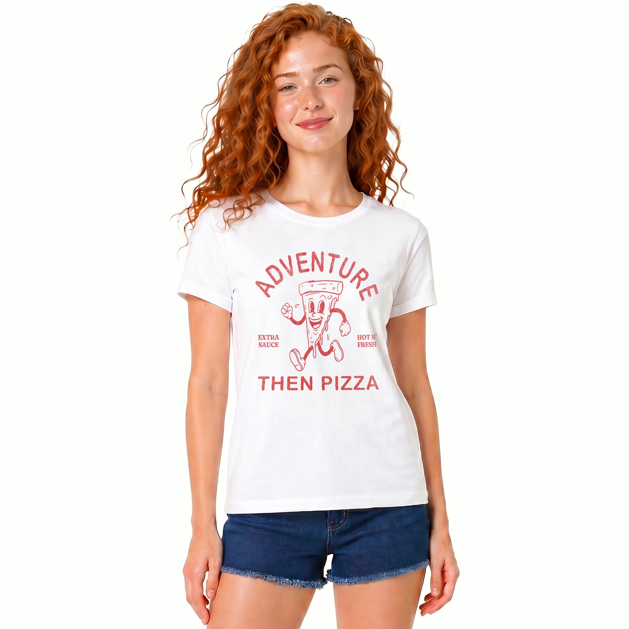Pizza Lover Adventure Women's Graphic Tee – Fun Travel Shirt