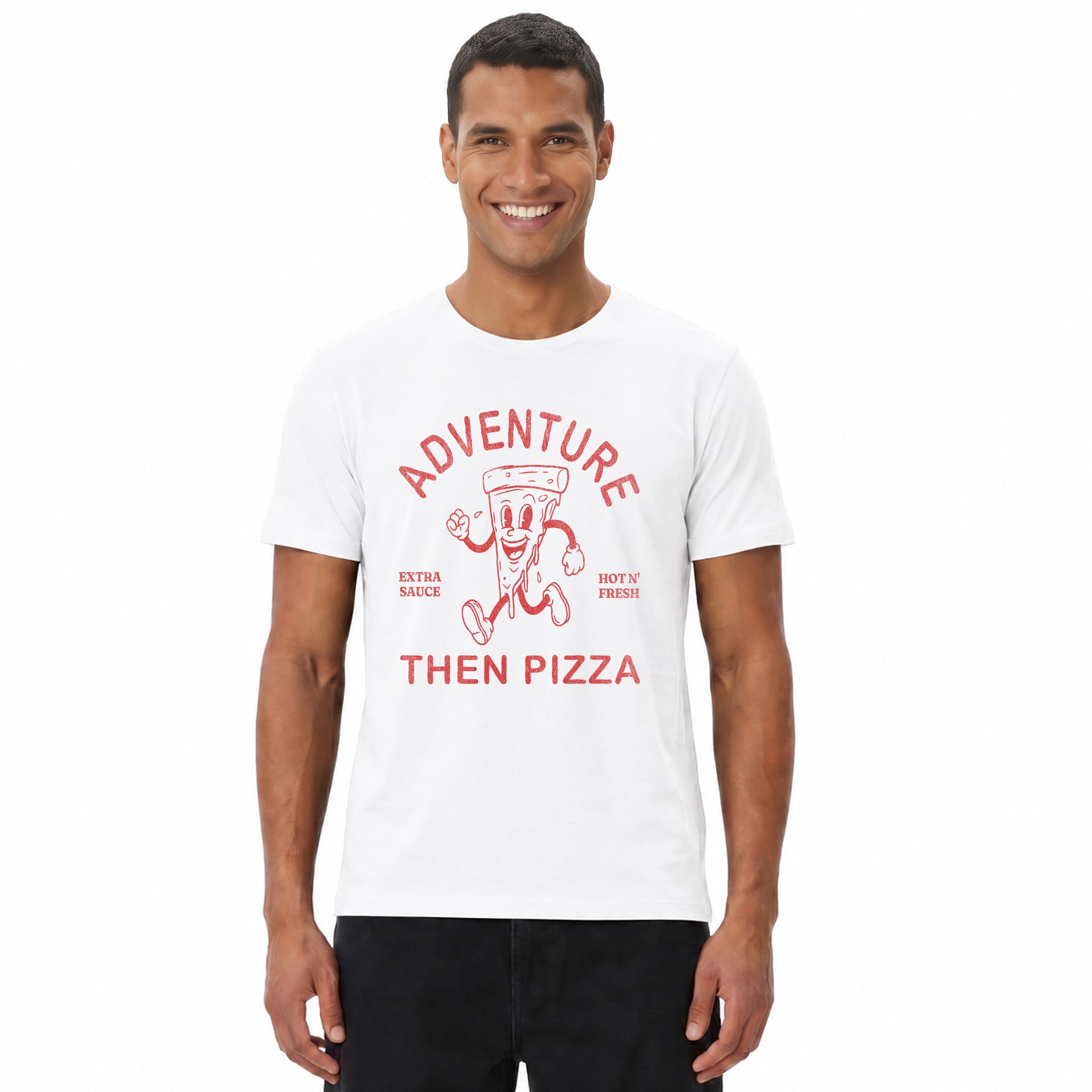 Adventure Than Pizza Graphic Tee - Funny Travel T-shirt