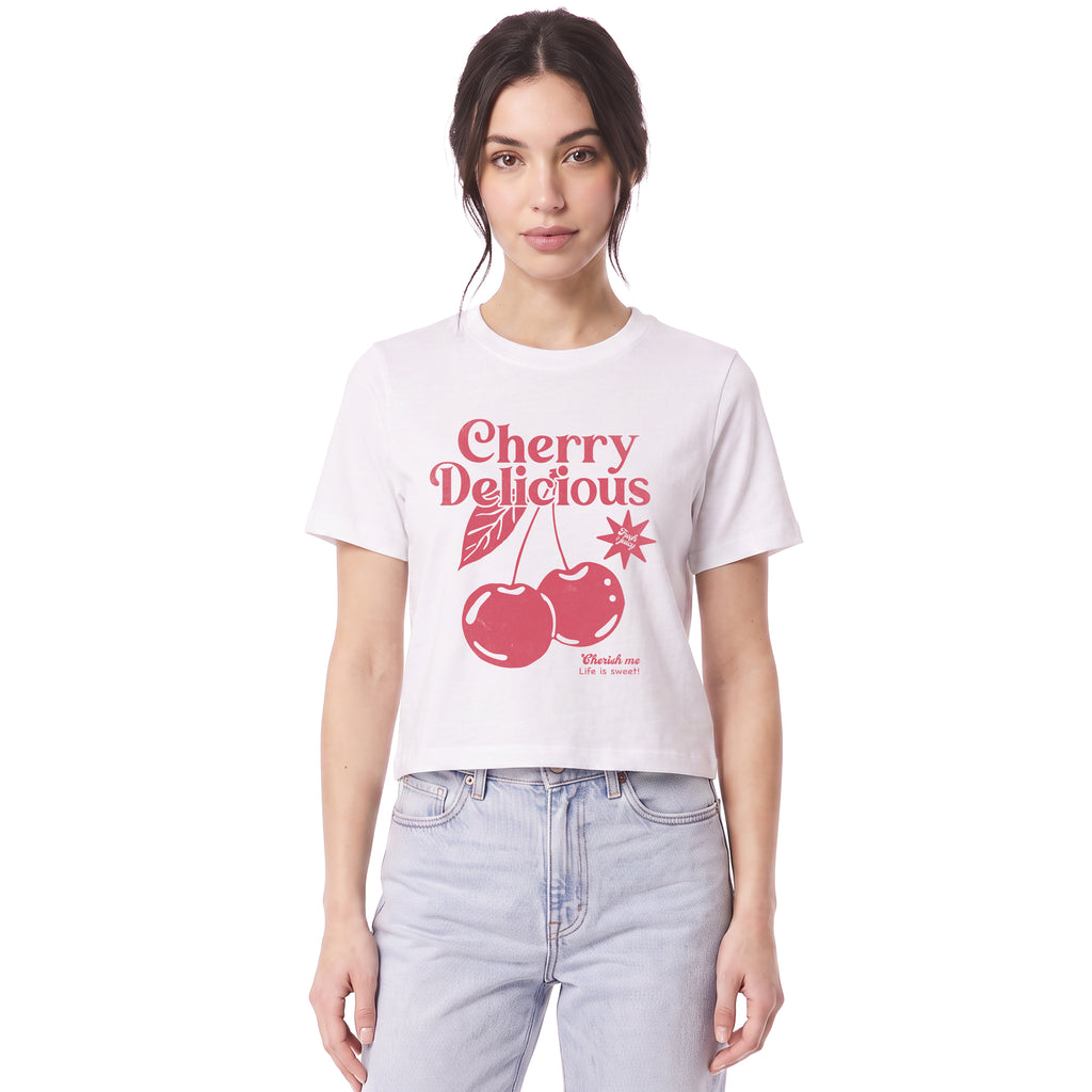 Playful Trouble Boxy Cropped Graphic Tee