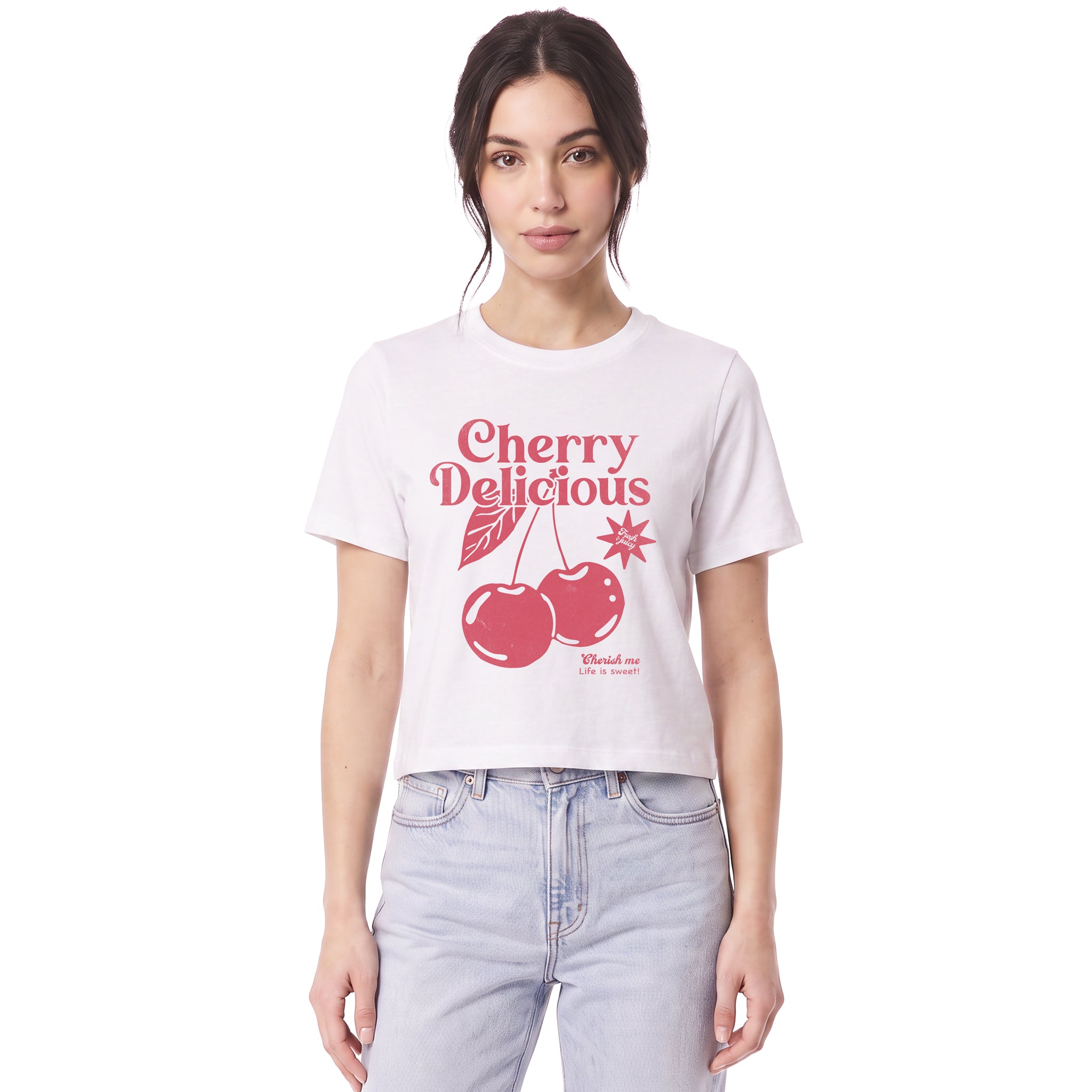 Playful Trouble Boxy Cropped Graphic Tee